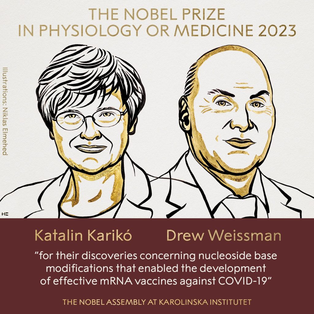 Katalin Karikó y Drew Wissman ganan el Premio Nobel de Medicina 2023 por desarrollar las vacunas ARN contra el covid  