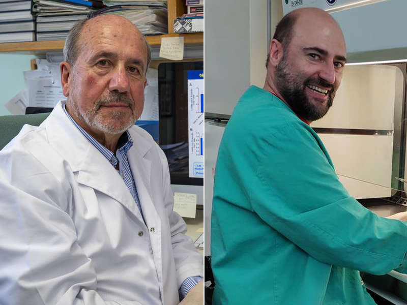 Los virólogos Mariano Esteban y Juan García Arriaza, del CNB-CSIC. / Vinca Page.-J.G. A. CSIC Comunicación