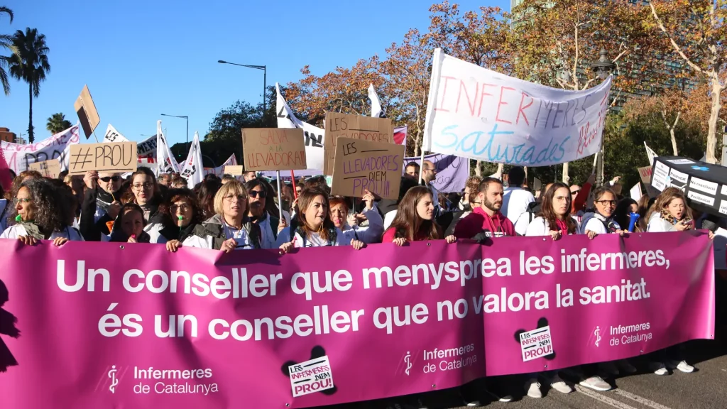 huelga de enfermeras en Cataluña