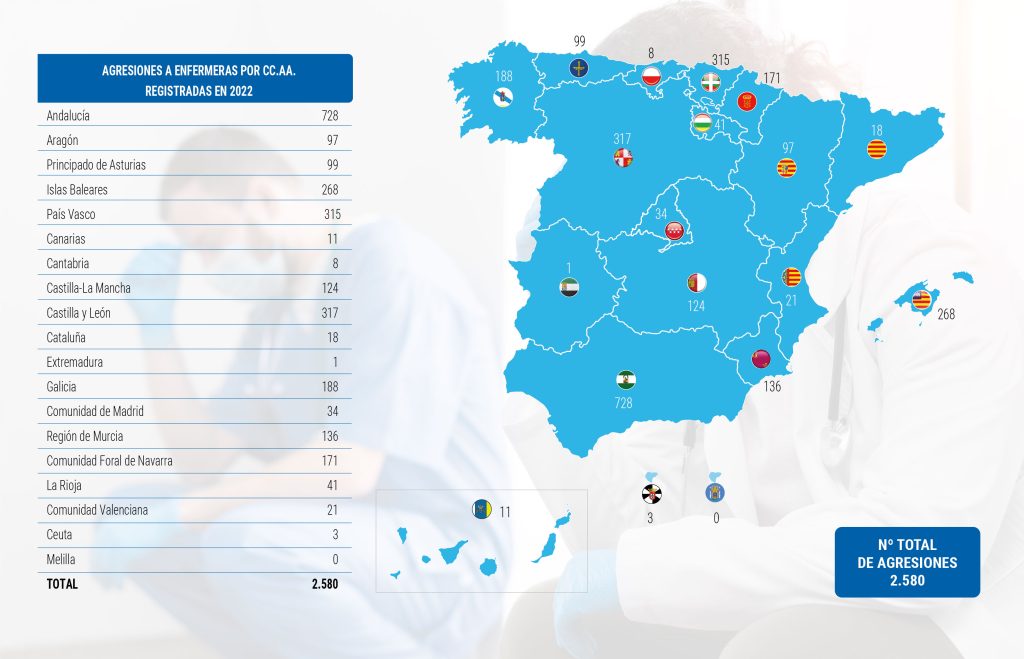 Mapa de las agresiones del 2022 en España | Fuente: CGE