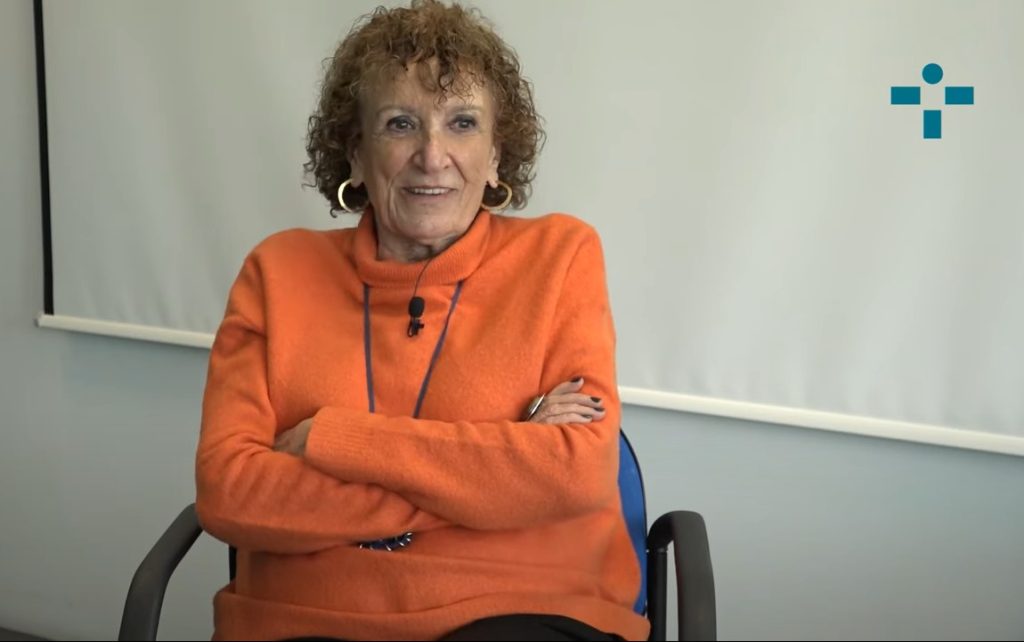 Mariona Creus en la entrevista que el equipo del 
proyecto Preservem la memoria del COIB  le realizó el día 4 de abril de 2022 | Foto: captura vídeo COIB